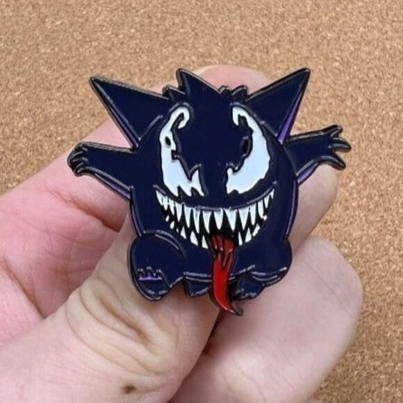 Independent Other - Epic Crossover: Pokemon's Gengar Meets Marvel's Venom Enamel Pin